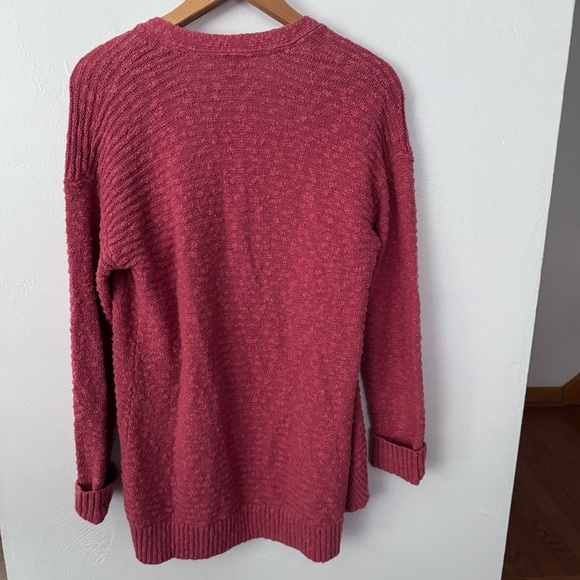 L.L. Bean coral color 100% Cotton knit open cardigan Size Small - Picture 6 of 7